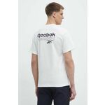 Bombažna kratka majica Reebok Brand Proud moška, bež barva, 100076380 - bež. Kratka majica iz kolekcije Reebok, izdelana iz pletenine s potiskom. Model iz izjemno udobne bombažne tkanine.