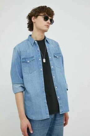 Jeans srajca Levi's moška - modra. Srajca iz kolekcije Levi's. Model izdelan iz jeansa. Ima klasičen