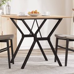 vidaXL Jedilna miza Y okvir 80x80x75 cm trdna borovina lito železo