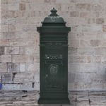 vidaXL Stoječi poštni nabiralnik starinski stil aluminij zelene barve
