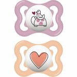MAM MAM Supreme Silicone Pacifier 0m+ Violet & Orange silikonska duda za občutljivo kožo 2 kos za otroke