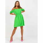 ITALY MODA Ženska obleka z elastiko v pasu mini RHETT svetlo zelena DHJ-SK-7039.49P_388786 Univerzalni