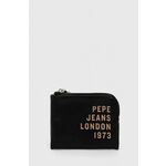 Denarnica Pepe Jeans ženski, črna barva - črna. Mala denarnica iz kolekcije Pepe Jeans. Model izdelan iz ekološkega usnja.