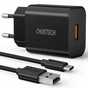 Choetech Q5003 polnilnik QC 18W 3A + kabel USB / USB-C