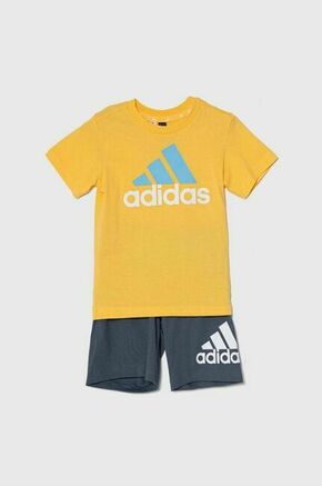 Otroški bombažen komplet adidas rumena barva - rumena. Komplet za otroke iz kolekcije adidas. Model izdelan iz tanke