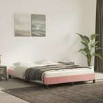 Greatstore Posteljni okvir roza 140x190 cm žamet