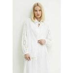 Bombažna srajca Sisley ženska, bela barva - bela. Srajca iz kolekcije Sisley, izdelana iz tkanine. Model iz izjemno udobne bombažne tkanine.