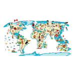 Stenska nalepka Ambiance World Map Ethnic Tour