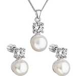Evolution Group Pearl set s cirkoni Pavona 29002.1 AAA bela (uhani, veriga, obesek) srebro 925/1000