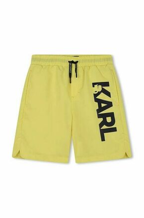 Otroške kopalne kratke hlače Karl Lagerfeld rumena barva - rumena. Otroški kopalne kratke hlače iz kolekcije Karl Lagerfeld. Model izdelan iz tkanine s potiskom. Izjemno udoben material.