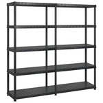 shumee Regal s policami 5-nadstropni črn 183x45,7x185 cm plastika