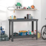 vidaXL Delovna miza siva 110x50x80 cm trdna borovina