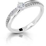 Cutie Jewellery Nežno bleščeč prstan iz belega zlata Z6728–2837-10-X-2 (Obseg 50 mm) Belo zlato 585/1000