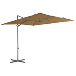 shumee Previsni senčnik z jeklenim drogom 250x250 cm taupe
