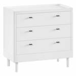 Bela otroška komoda iz masivne bukve 100x95x55 cm Forrest – Vipack