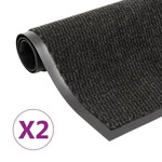 vidaXL Protiprašni predpražniki 2 x pravokotni taftani 40x60 cm črni
