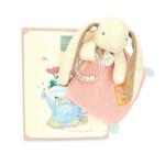 Doudou Darilni set roza Zajček Ciboulette z ropotuljico 21 cm