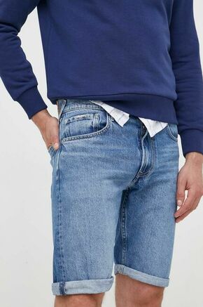 Jeans kratke hlače Pepe Jeans moški - modra. Kratke hlače iz kolekcije Pepe Jeans. Model izdelan iz gladke tkanine. Model iz izjemno udobne bombažne tkanine.