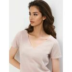 Bluza iz mešanice bombaža in lana bež SS 2025