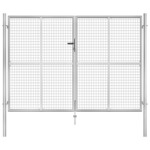 vidaXL Vrtna vrata pocinkano jeklo 306x225 cm srebrna