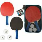 Teddies Set za namizni tenis 2 palici 26 cm + 3 žogice v kovčku