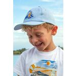 Otroška kapa Mayoral mornarsko modra barva - mornarsko modra. Otroška kapa iz kolekcije Mayoral. Model izdelan iz enobarvnega materiala z vstavki.