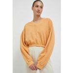 Bombažen pulover Reebok Classic ženska, oranžna barva - oranžna. Pulover iz kolekcije Reebok Classic, izdelan iz enobarvne pletenine. Model iz izjemno udobne bombažne tkanine.