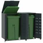 vidaXL Lopa za smetnjak za 2 smetnjaka antracitna 138x79x117 cm jeklo
