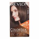 Revlon Colorsilk Beautiful Color odtenek 40 Medium Ash Brown darilni set barva za lase Colorsilk Beautiful Color 59,1 ml + razvijalec barve 59,1 ml + balzam 11,8 ml + rokavice