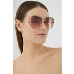 Sončna očala Tom Ford žensko - zlata. Sončna očala iz kolekcije Tom Ford. Model s toniranimi stekli in okvirji iz kovine. Ima filter UV 400.