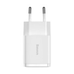 BASEUS kompaktni hitri polnilec, 2x USB, 10,5 W (bela)