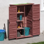 vidaXL Vrtna lopa za orodje mocha 83x57x140 cm trdna borovina