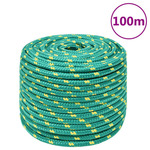 Vidaxl Vrv za čoln zelena 12 mm 100 m polipropilen