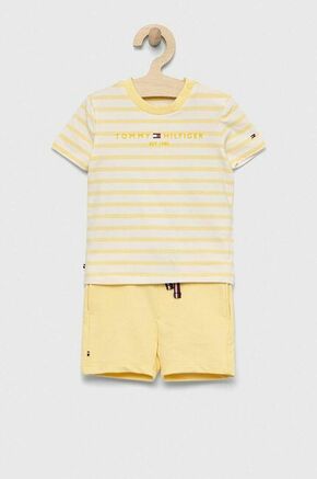 Komplet za dojenčka Tommy Hilfiger rumena barva - rumena. Komplet za dojenčka iz kolekcije Tommy Hilfiger. Model izdelan iz udobne pletenine.