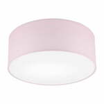 Svetlo rožnata stropna svetilka s tekstilnim senčnikom ø 35 cm Vivian – LAMKUR