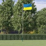 vidaXL Zastava Ukrajine z medeninastimi uvodnicami 90x150 cm