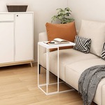 Vidaxl Stranska mizica bela 40x30x59 cm konstruiran les