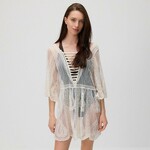 Reserved - LADIES` PONCHO - pšenica pšenica 65% BOMBAŽ, 35% POLIAMID 262CP-12X