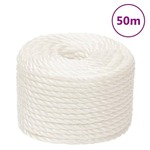 vidaXL Delovna vrv bela 10 mm 50 m polipropilen