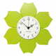 LESTUR Stenska ura Rožica z ostrimi listi, dekorativna ura, lesena ura, darilna ura, darilo za ženske, darilo za dekleta, Slovenija, zelena