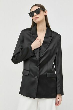 Suknjič Bardot črna barva - črna. Suknjič iz kolekcije Bardot. Model izdelan iz enobarvne tkanine.