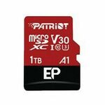 Pomnilniška Kartica Patriot EP Pro Micro SDXC 1TB, 90/80 MB/s, A1, V30, U3, Class 10, Črna/Rdeča, Z Adapterjem