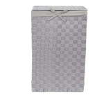 Siva košara za perilo s pokrovom Compactor Laundry Basket Linen, višina 60 cm