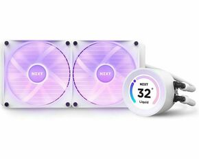 WEBHIDDENBRAND NZXT vodni hladilnik Kraken 280 ELITE RGB / 2x140mm RGB ventilator / 4-pin PWM / LCD zaslon / 6 let / bela