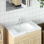 Vidaxl Kopalniški umivalnik bel 55,5x40x18,5cm pravokoten keramičen