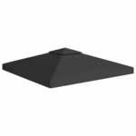 Streha za paviljon 2-delna 310 g/m² 3x3 m črna