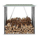 Vrtna lopa za drva pocinkano jeklo 163x83x154 cm zelena