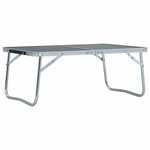 vidaXL Zložljiva miza za kampiranje siva iz aluminija 60x40 cm