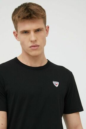 Bombažen t-shirt Rossignol črna barva - črna. Lahkotna majica iz kolekcije Rossignol. Model izdelan iz tanke