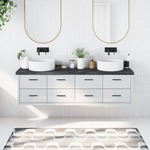 vidaXL Kopalniški pult temno rjav 180x30x(2-6) cm obdelan trden les